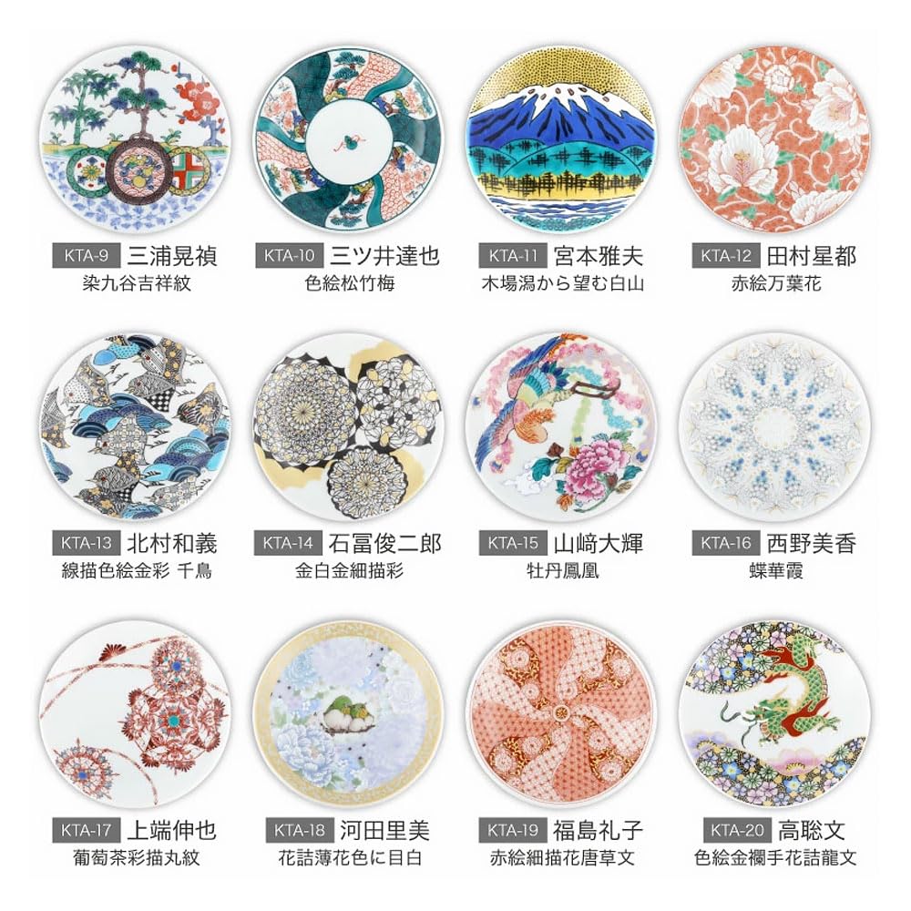 Amazon | 有名作家監修 九谷アート小皿 20種類 Kutani Art【日本製
